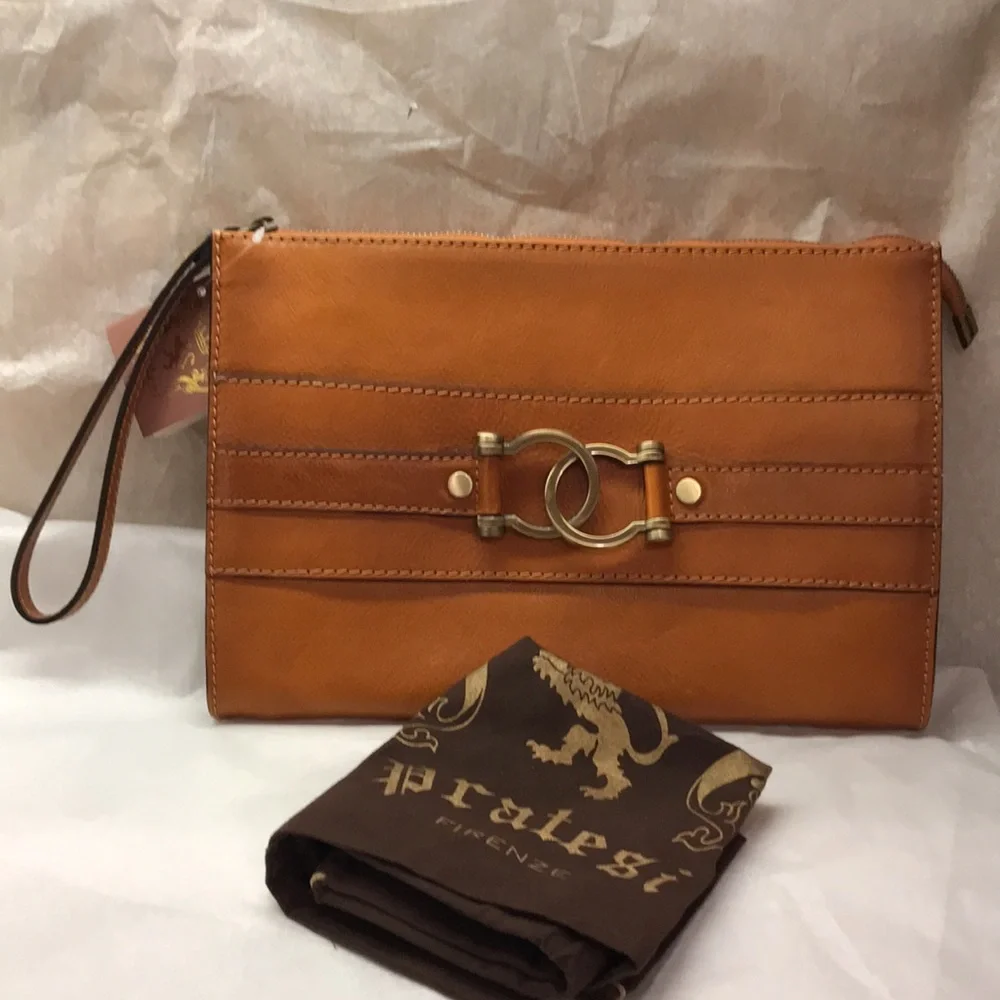 Pratesi Firenze Leather Large Clutch Wristlet